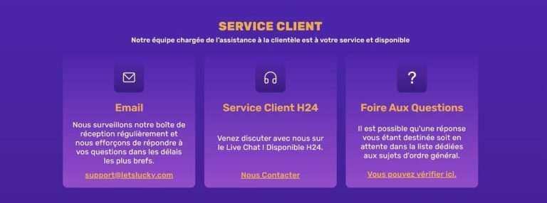 Let's Lucky Casino support client